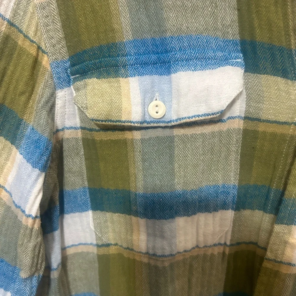 Levi's Jackson Worker Plaid Flannel Shirt Green Blue Men's SizeSRelaxed Fit 0160